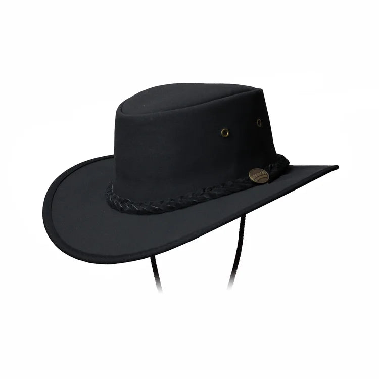 Barmah Drover Oilskin Duster Black