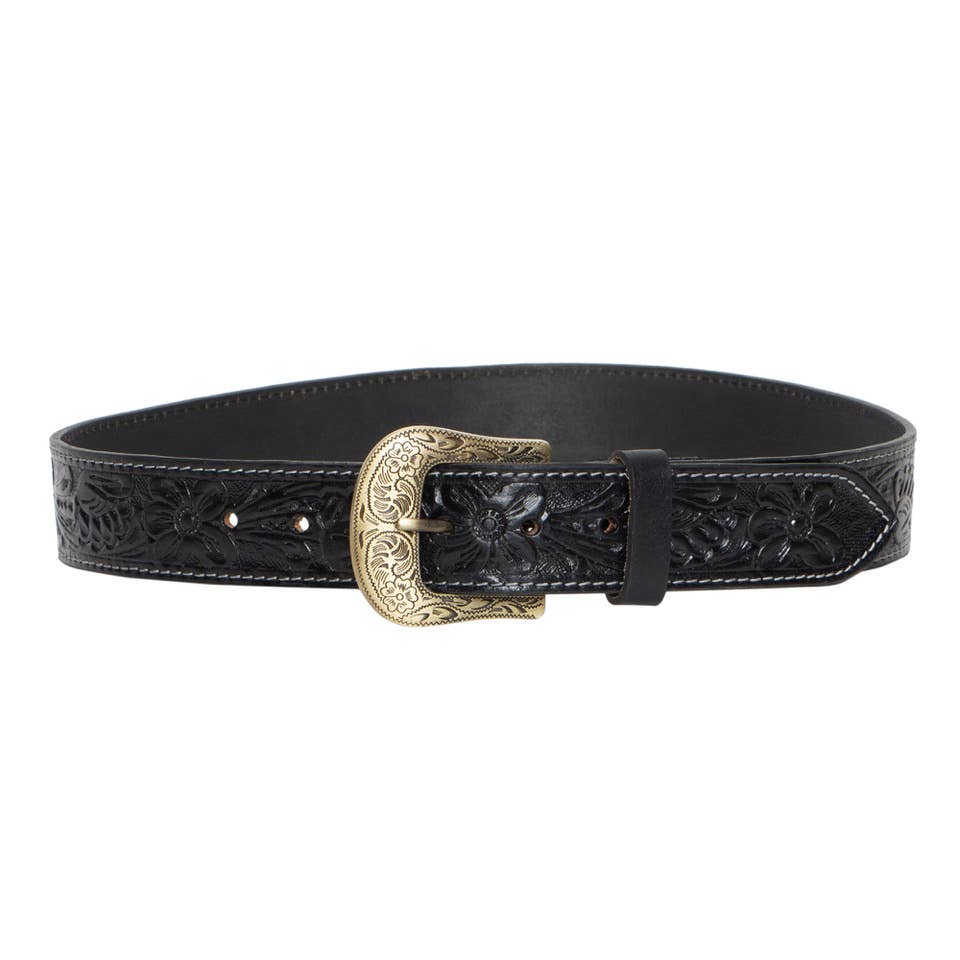Tooling Leather Belt with Removable Buckle - Belt07