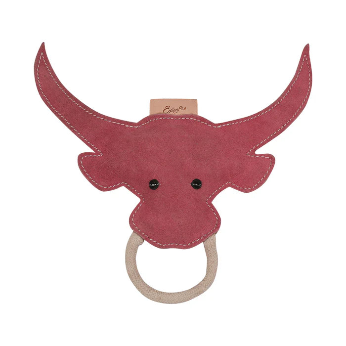 ExionPro Natural Leather Bull Dog Toy Pink
