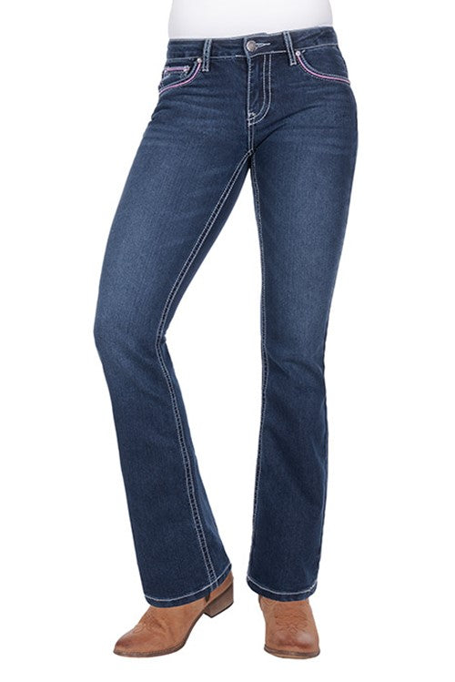 Pure Western Women's Willa Boot Cut Jean 32" Leg Evening Sky 6