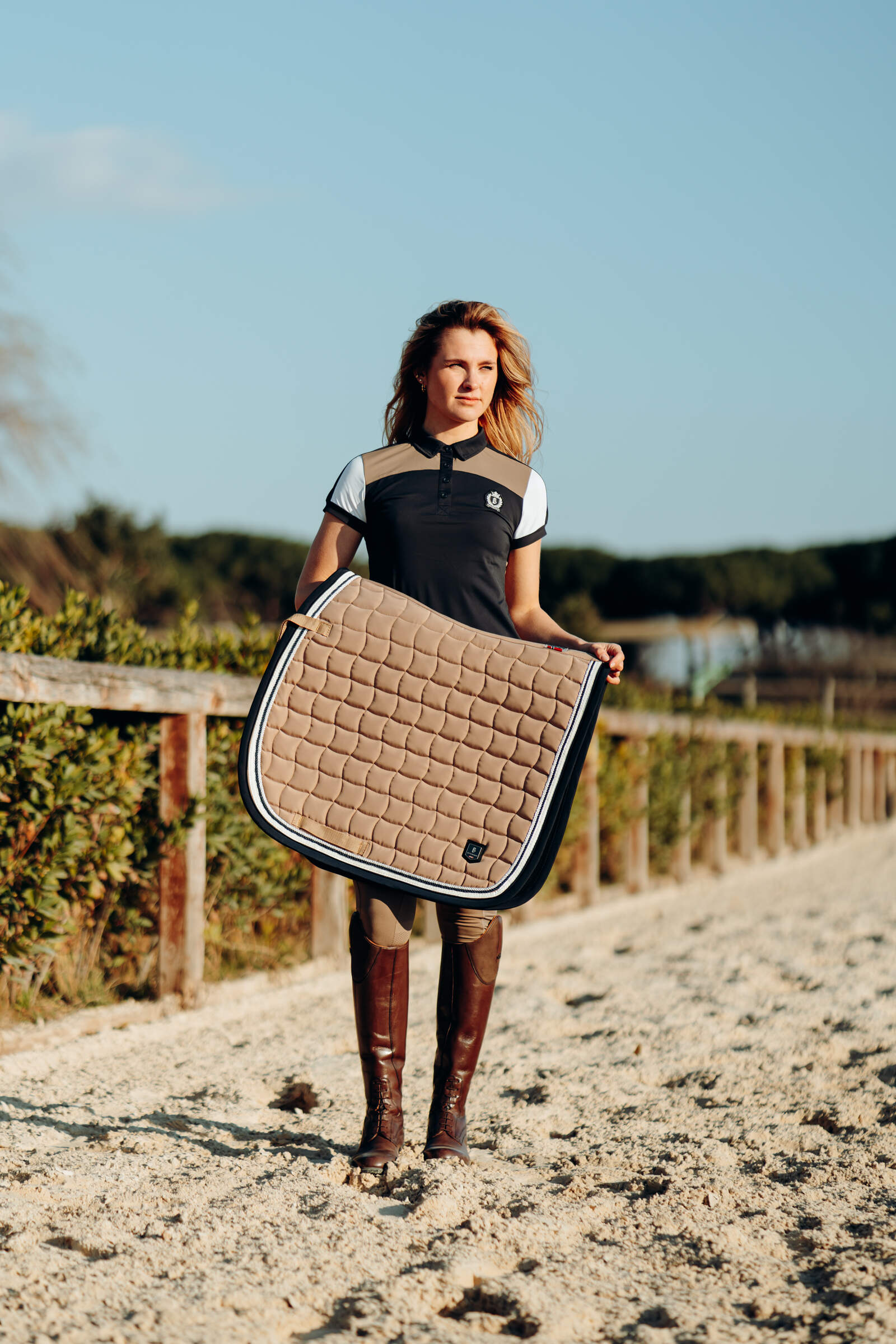 B Vertigo Cameron Dressage Saddle Pad with Cord Piping