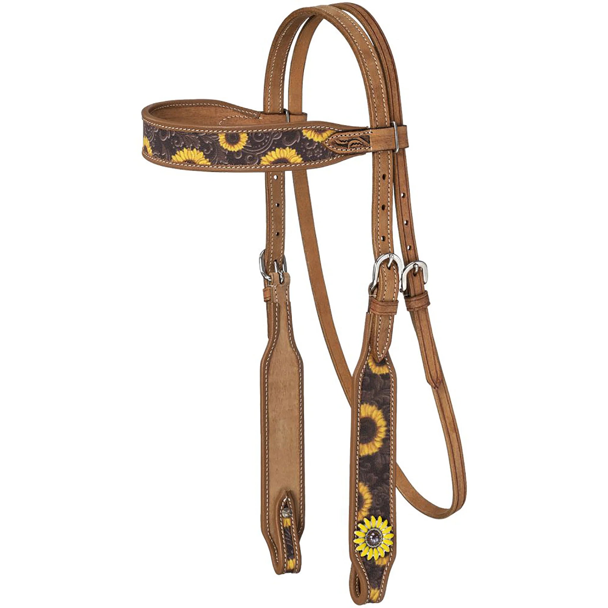 Silver Royal Mini Sunflower Browband Headstall
