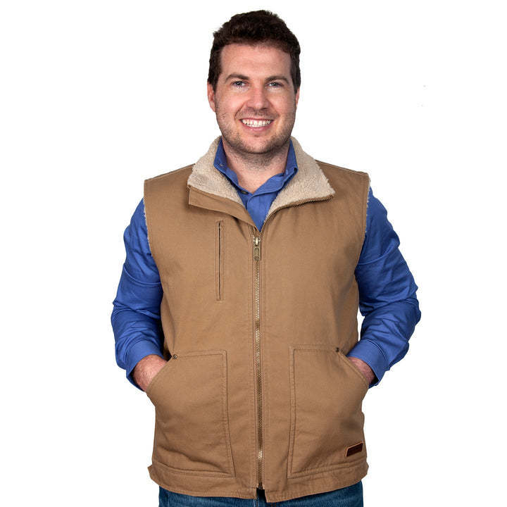 JCA Men's Diamantina Sherpa Vest Khaki