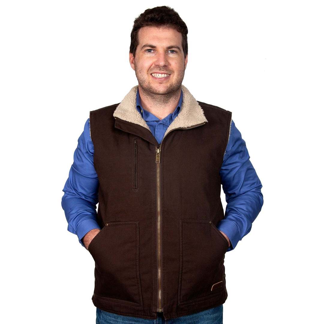 Just Country Diamantina Sherpa Vest Chocolate