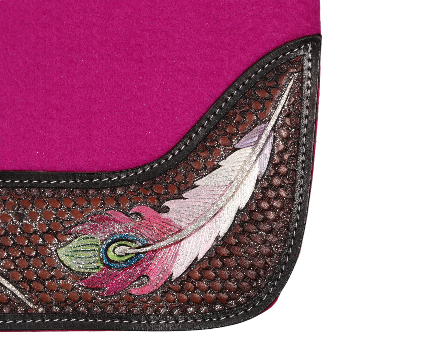 Feather Tooled Felt Saddle Pad