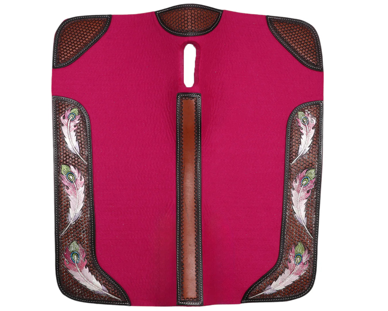 Feather Tooled Felt Saddle Pad