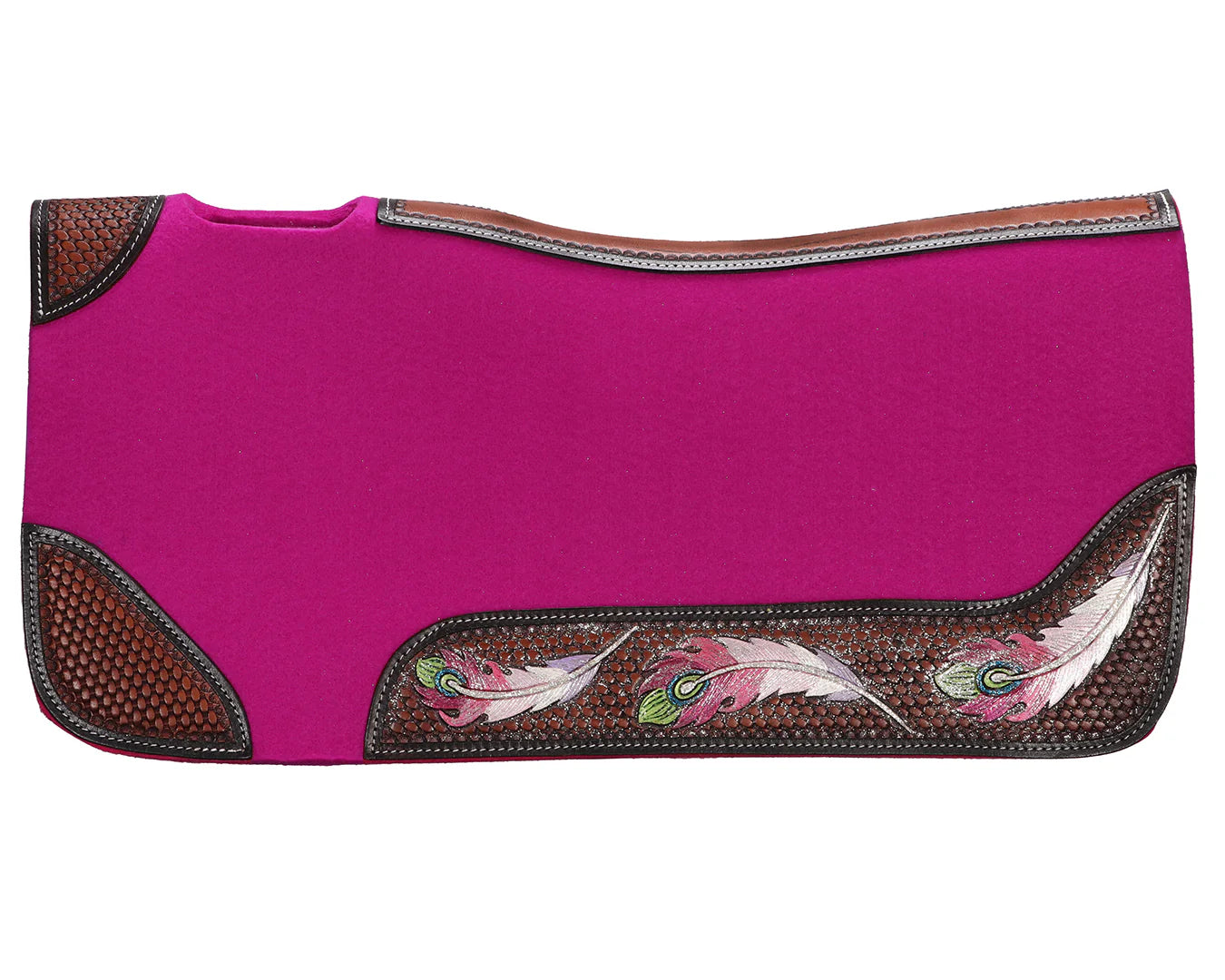 Feather Tooled Felt Saddle Pad