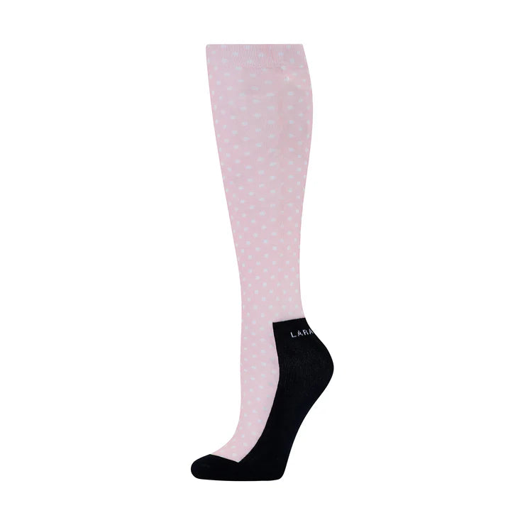 Lara Tweedie Pink Polka Dot Riding Socks