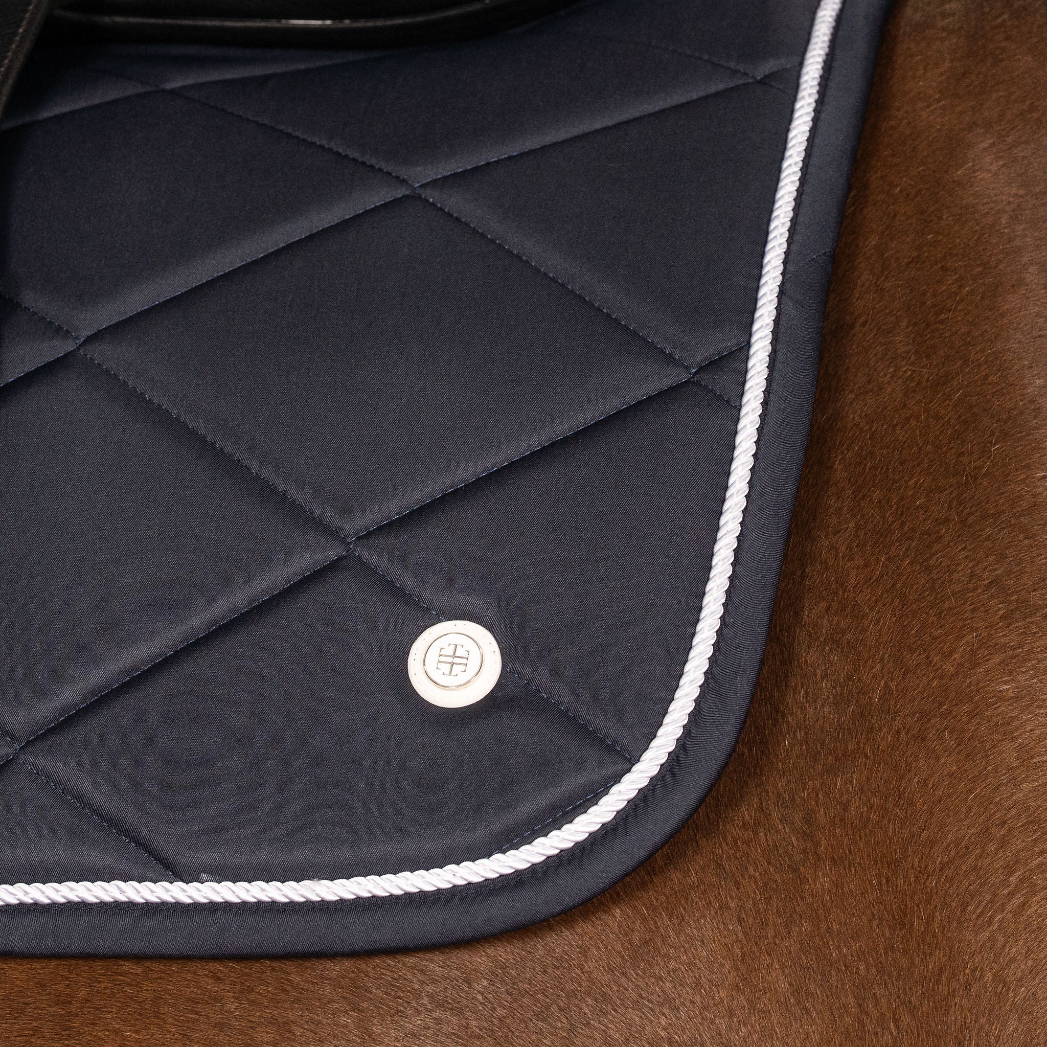 Lara Tweedie Navy and White Saddle Pad