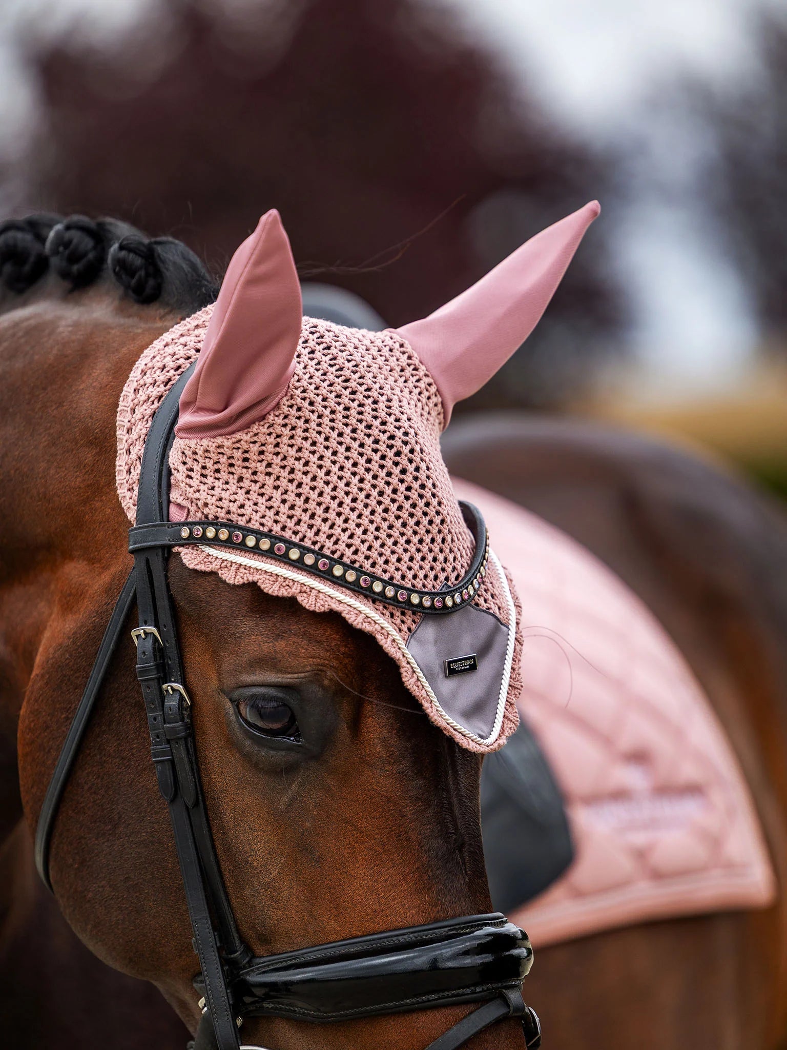 Equestrian Stockholm Fly Hood Pink
