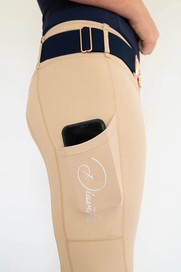 Diavita StrideFlex Riding Leggings - Tan