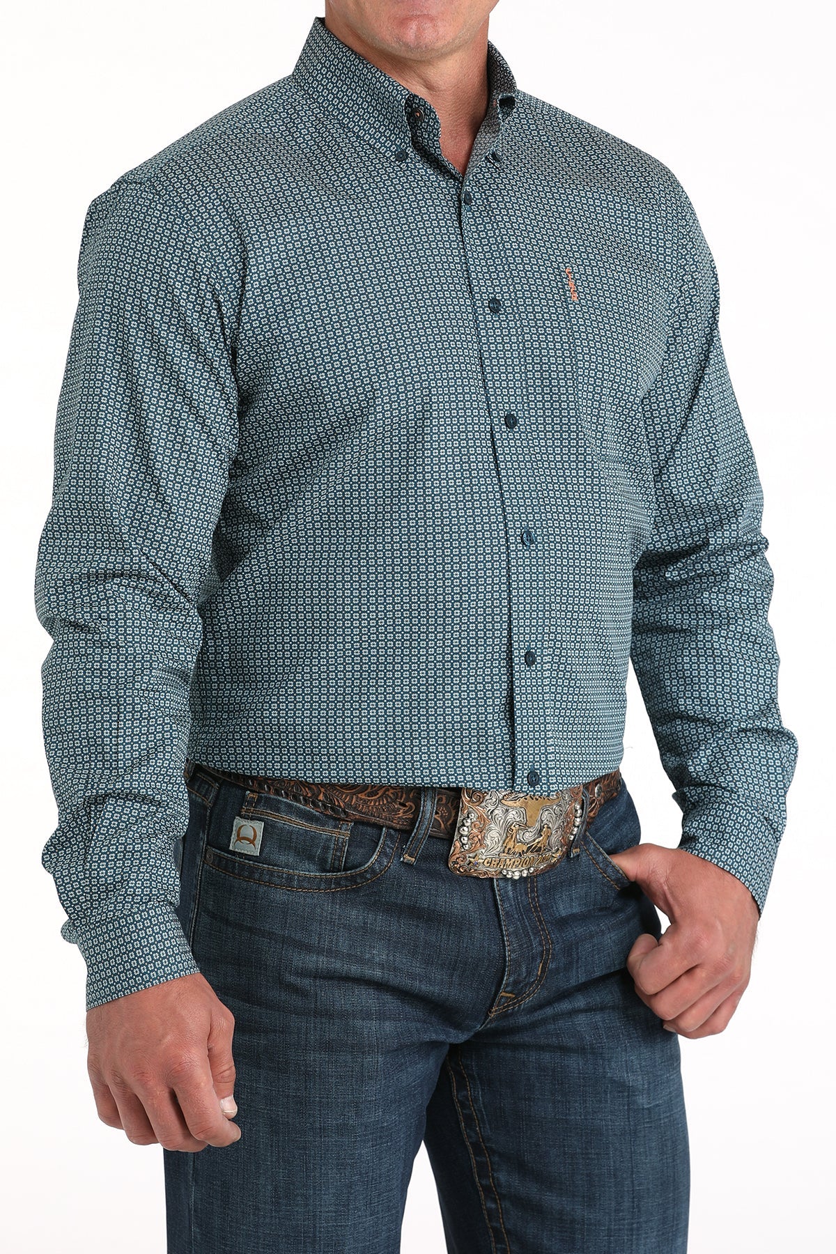 Cinch Men's Western Shirt Teal