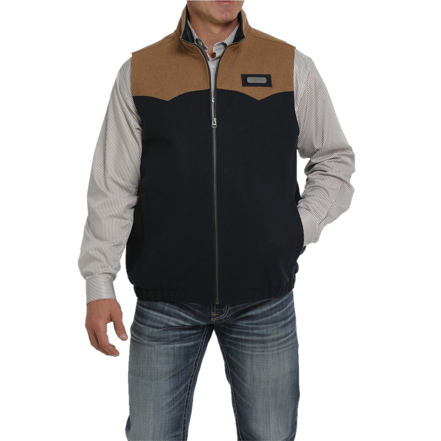 Cinchยฎ Men's Concealed Carry Wooly Bonded Navy Vest