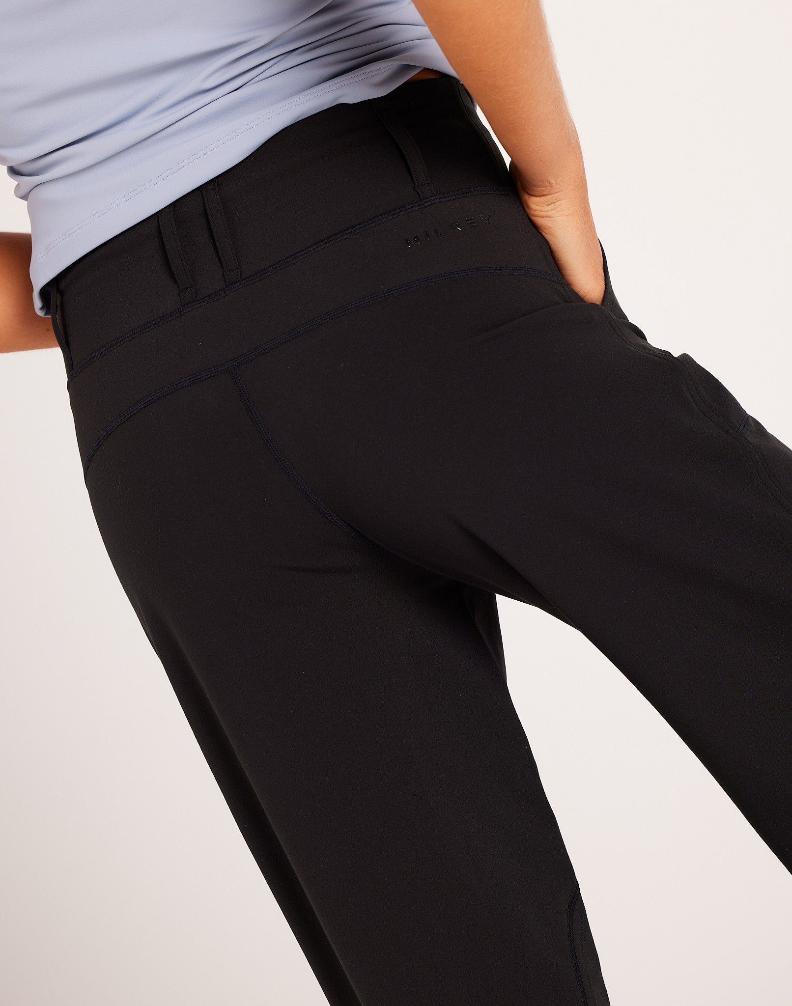 Lifestyle straight-leg pants in structured stretch fabric, ideal for active, casual, and everyday wear with a clean, polished silhouette and practical features.