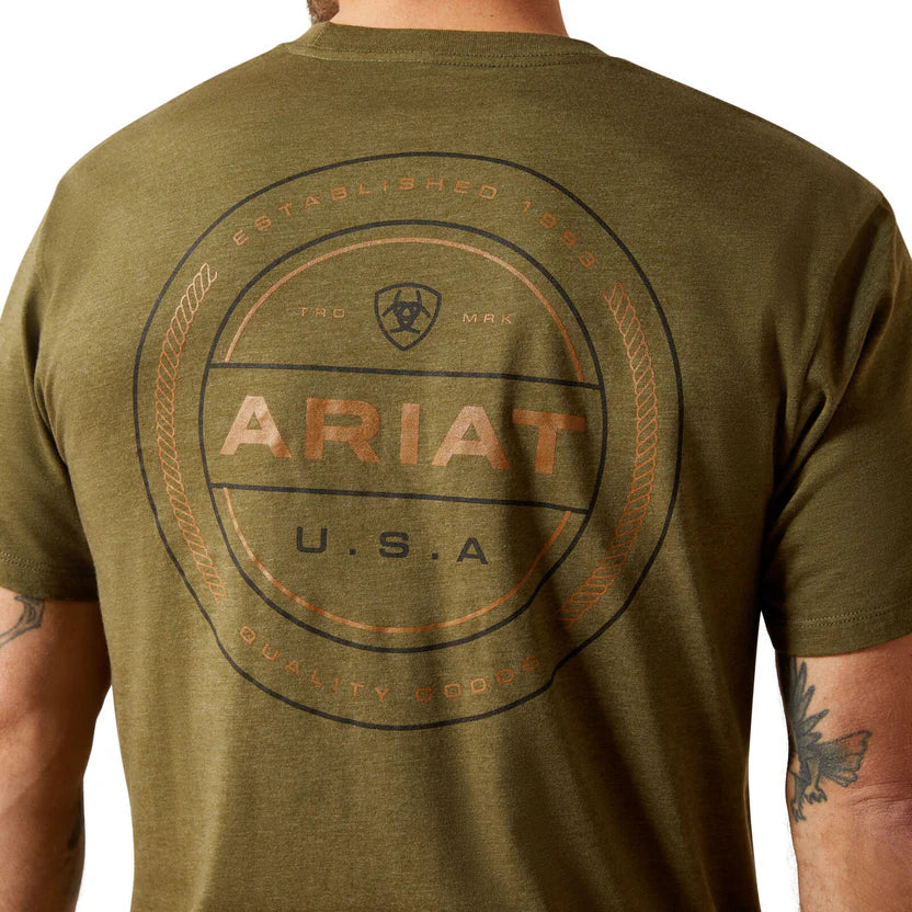 ARIAT Ropers Seal T-Shirt Miltary Heather