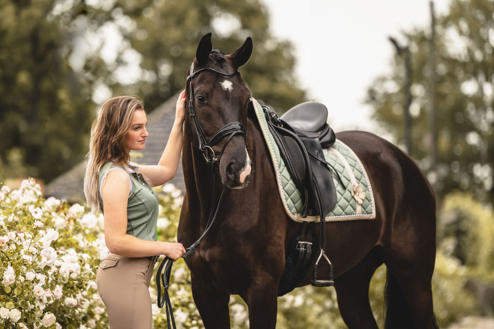 PSOS Dressage Pad Bow Thyme Set