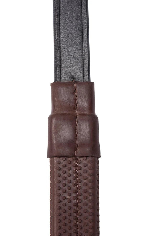 Jeremy & Lord Grip Leather Reins with Brass Full