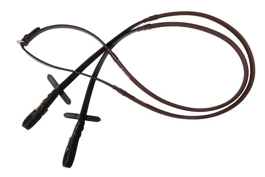 Jeremy & Lord Grip Leather Reins with Brass Full