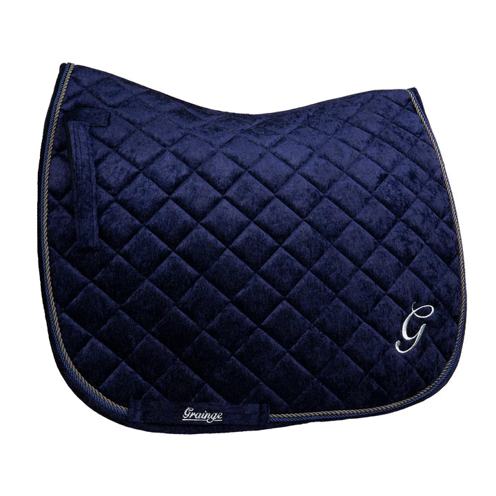 Grainge Velvet Dressage Pad Dark Blue