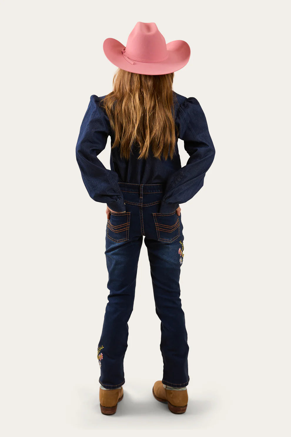 Ringers Western Dahlia Kids Denim Western Shirt - Classic Blue