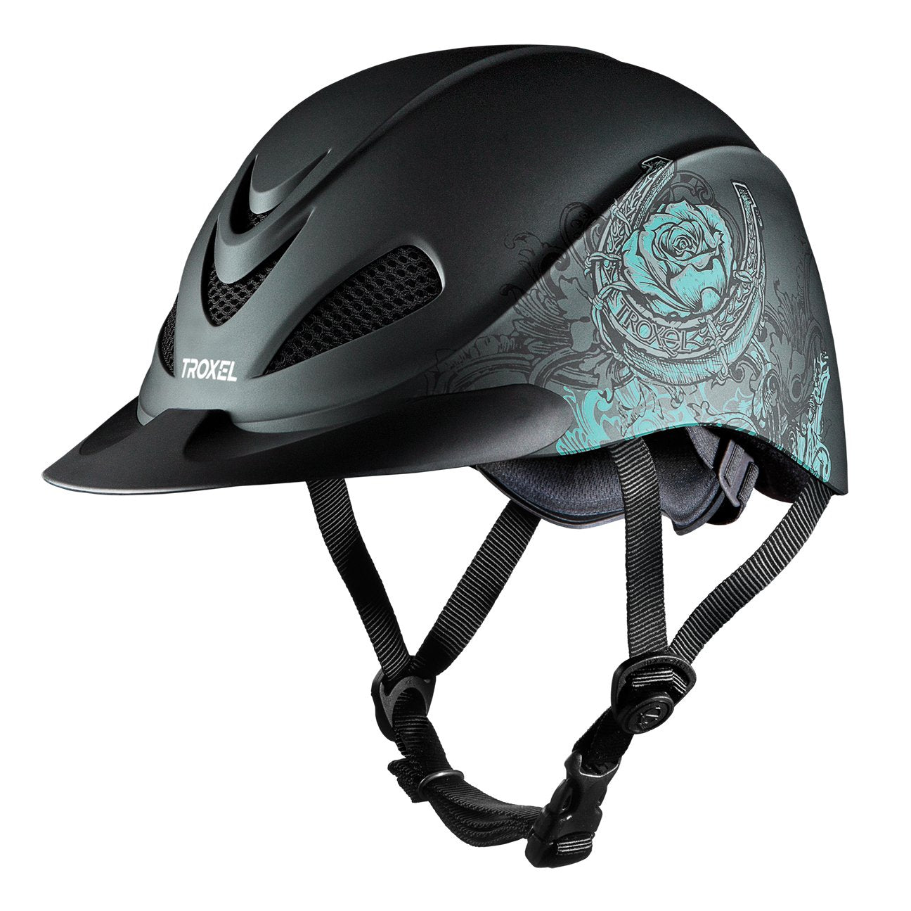 Troxel Helmet Rebel Rose Turquoise Med