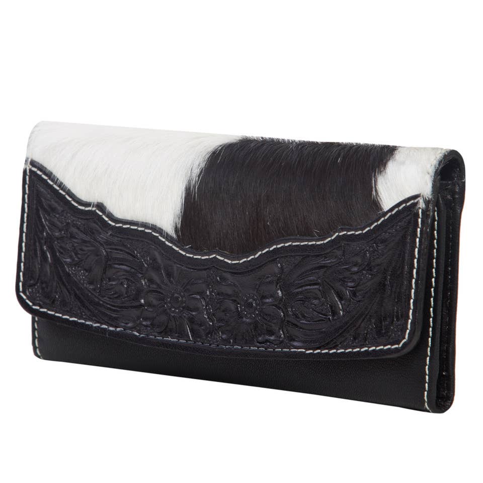 The Design Edge Oran Tooling Leather Flap Cowhide Wallet AW23