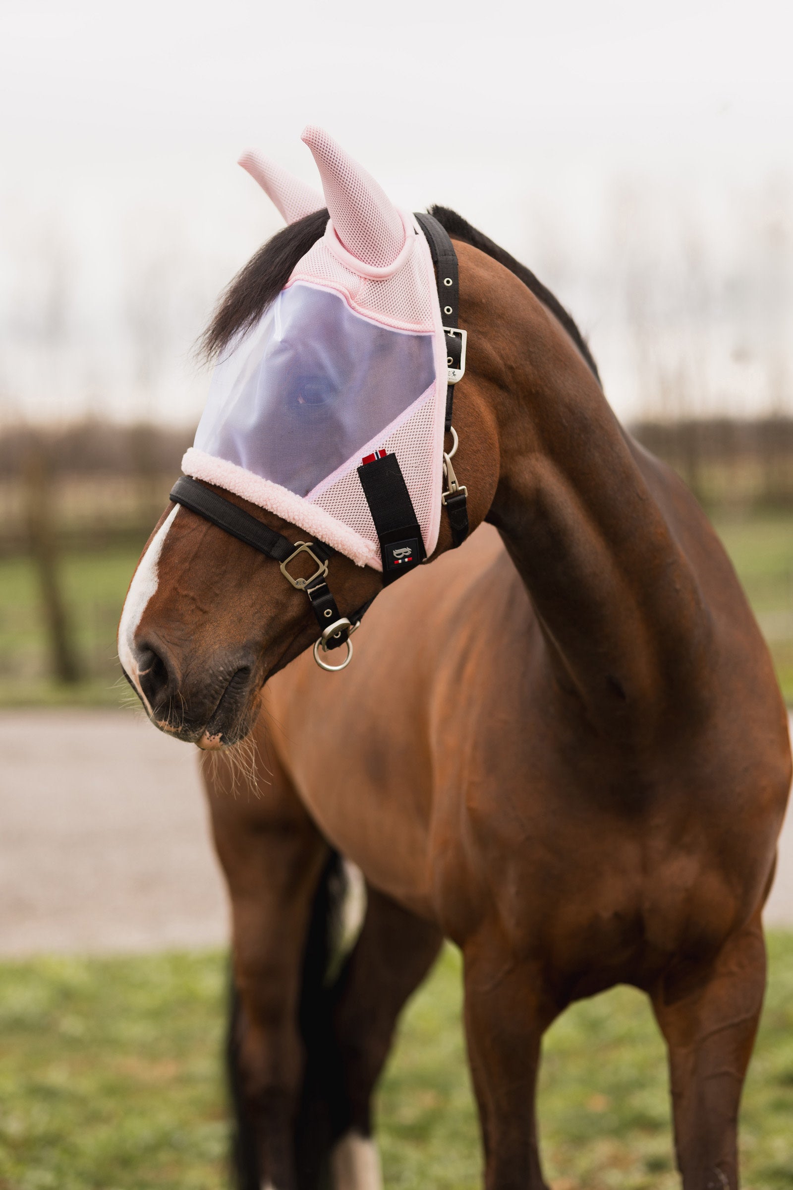 B Vertigo Rouge Reflection Fly Mask Pink