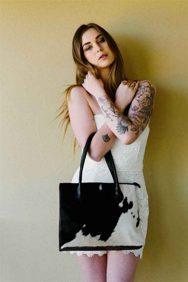Cowhide Tote Bag - England (B71050)
