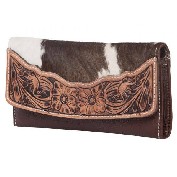The Design Edge Oran Tooling Leather Flap Cowhide Wallet AW23
