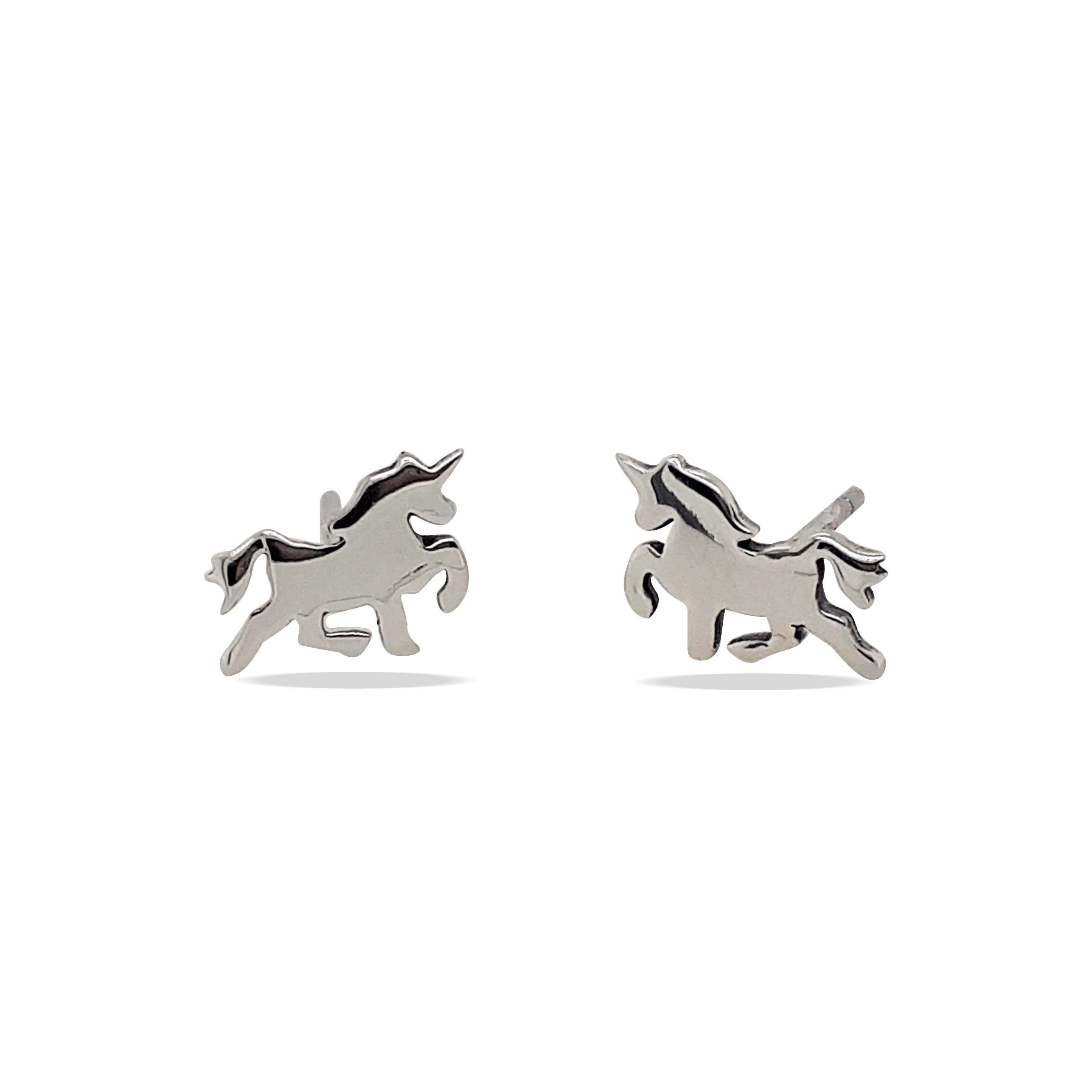 Mountain Creek Jewellery Sterling Silver Cartoon Unicorn Stud Earrings