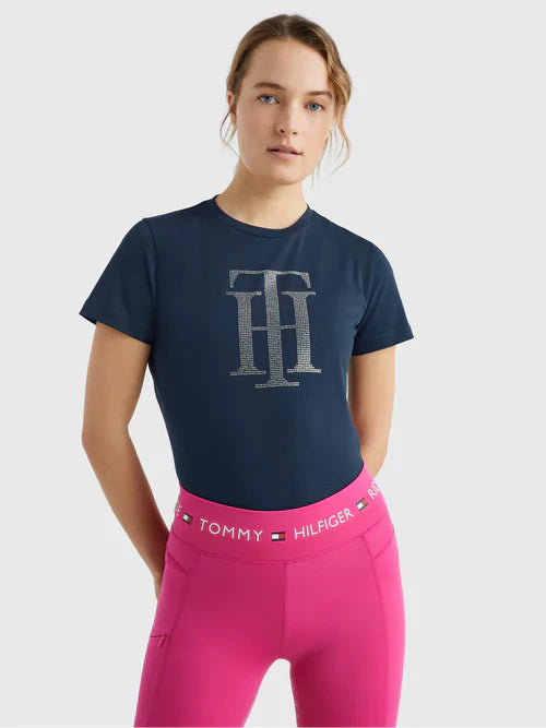 Tommy Hilfiger Manhattan Short Sleeve Rhinestone T-Shirt Desert Sky