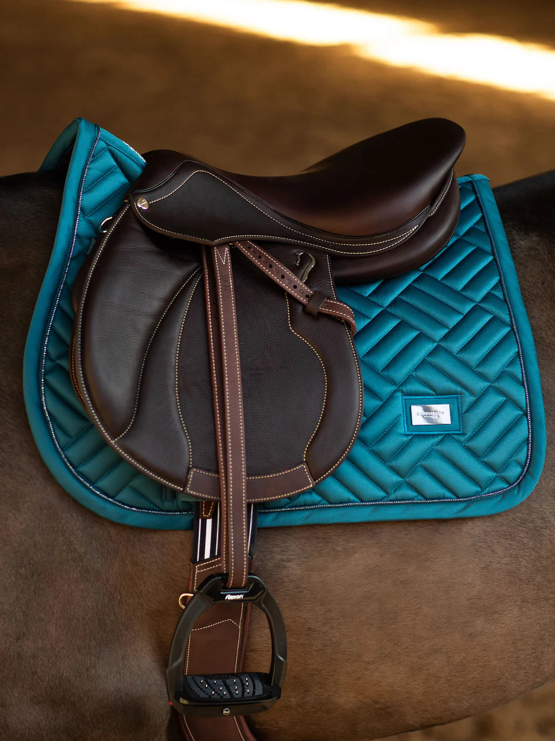 Equestrian Stockholm Jump Saddle Pad Modern Teal Blue