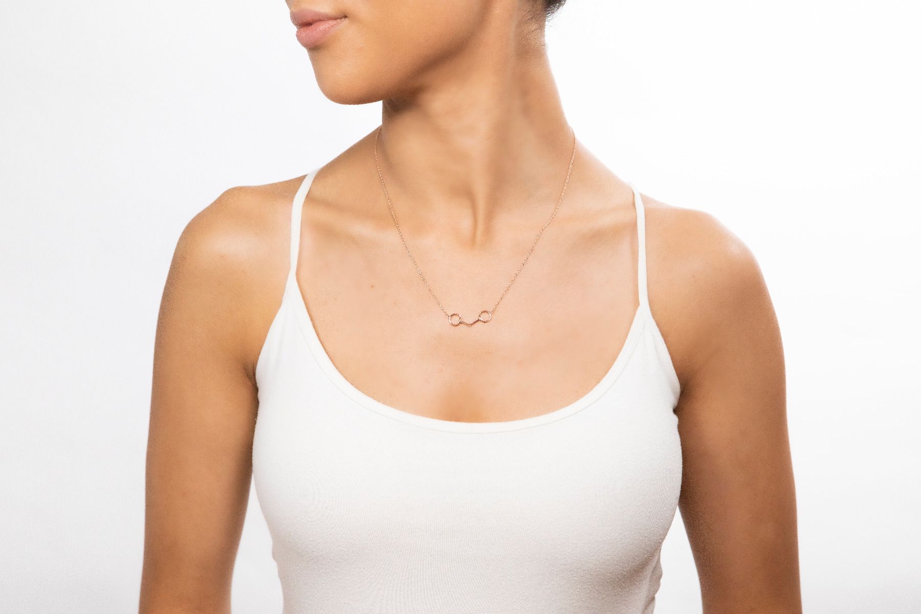 Mountain Creek Jewellery Sterling Silver Chain and Rose Gold Plated Snaffle Necklace