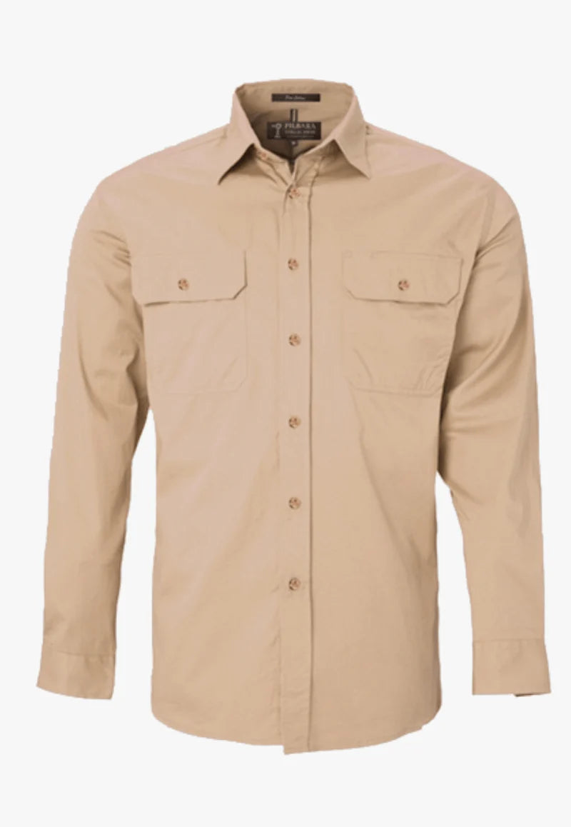 Men's Pilbara Open Front Long Sleeve Shirt
