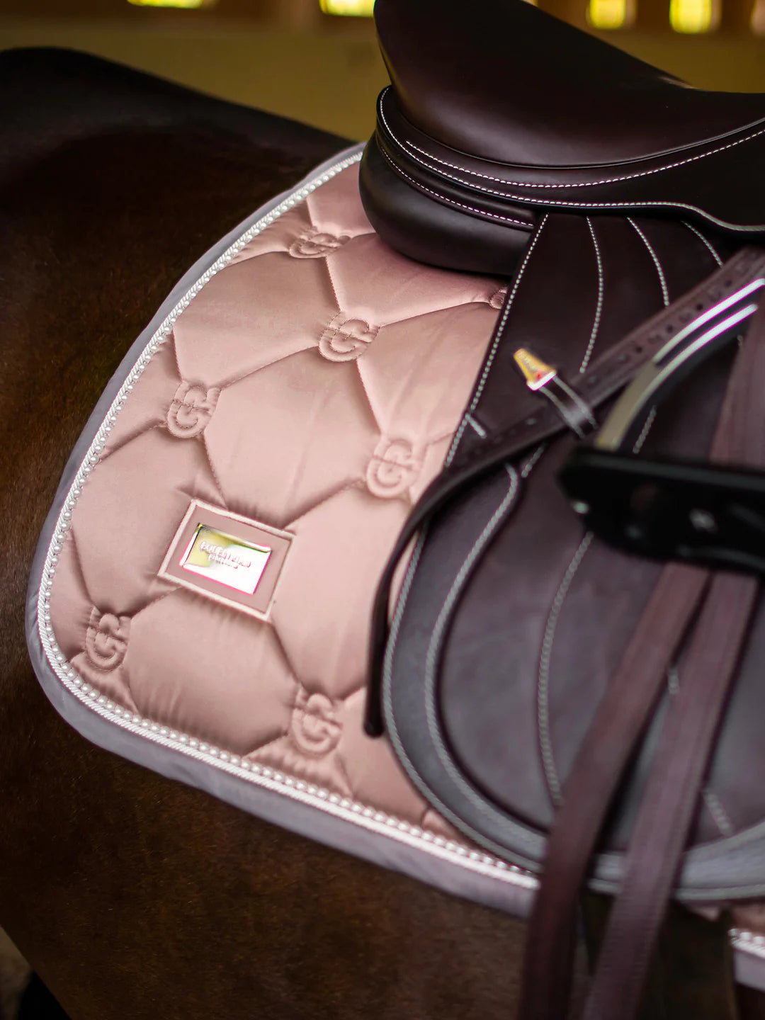 Equestrian Stockholm Jump Saddle Pad Pink Pearl