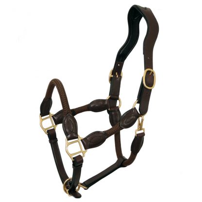 Tanami Leather/Rope Halter Brass (Full) Havana