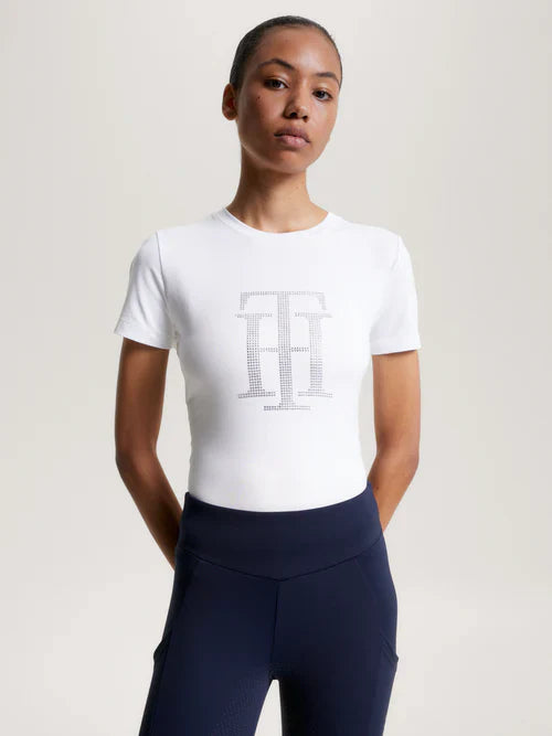 Tommy Hilfiger Manhattan Short Sleeve Rhinestone T-Shirt Optic White