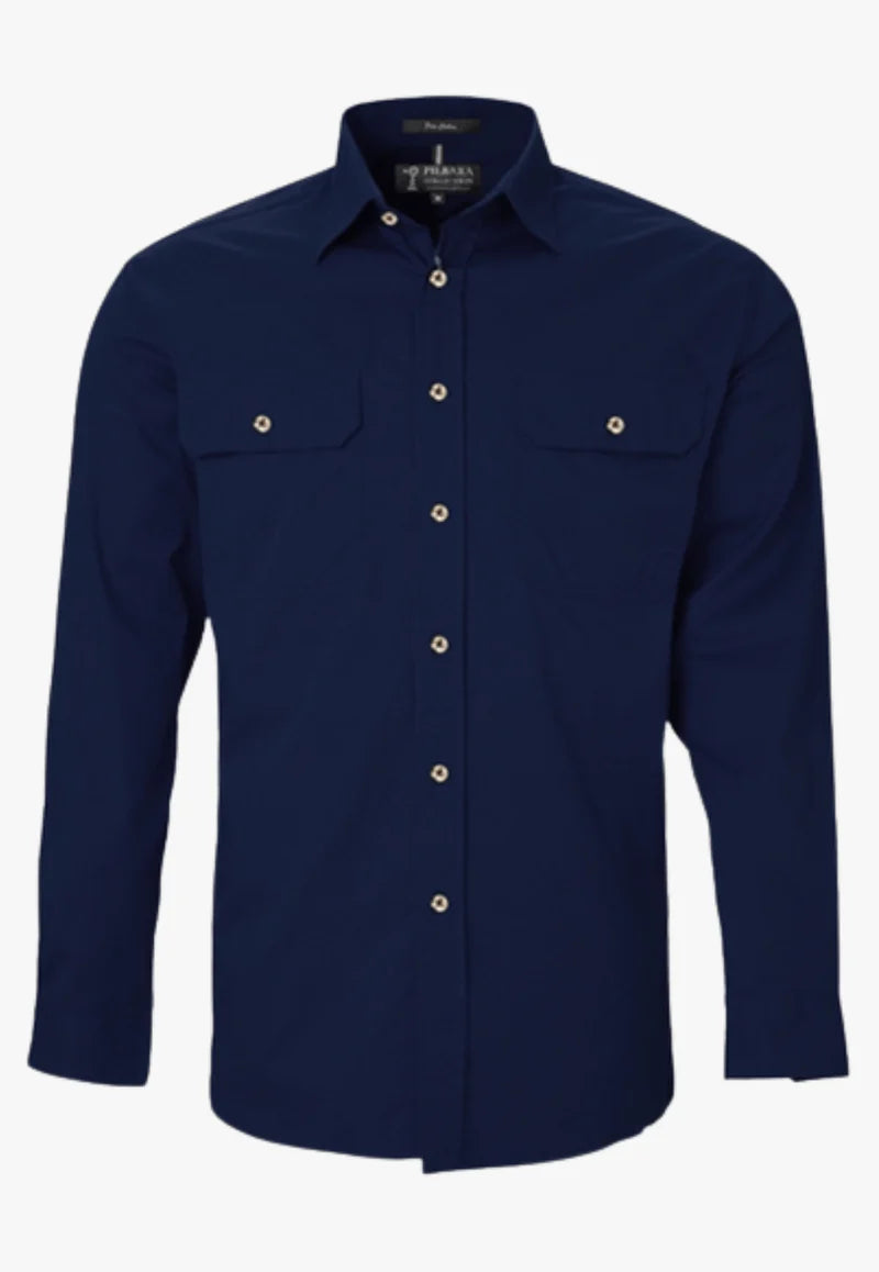 Men's Pilbara Open Front Long Sleeve Shirt