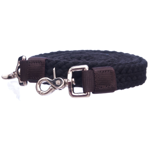Tough1 Flat Cotton Roping Reins 7ft Black
