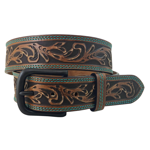 Just Country Women's Bridle Buffalo Textured Leather Brown Belt