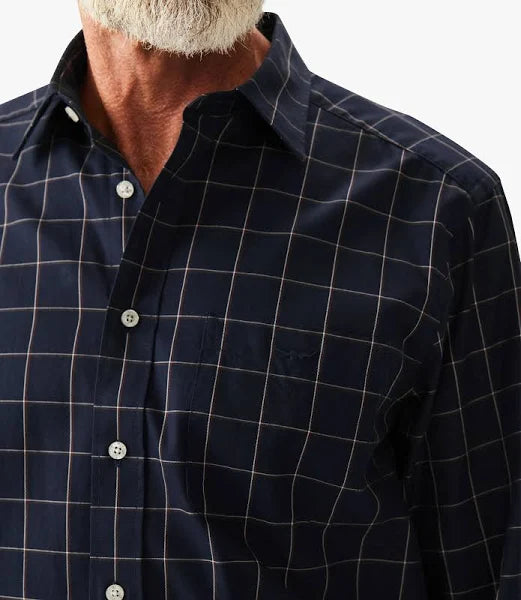 RM Williams Collins Shirt Navy/White/Red