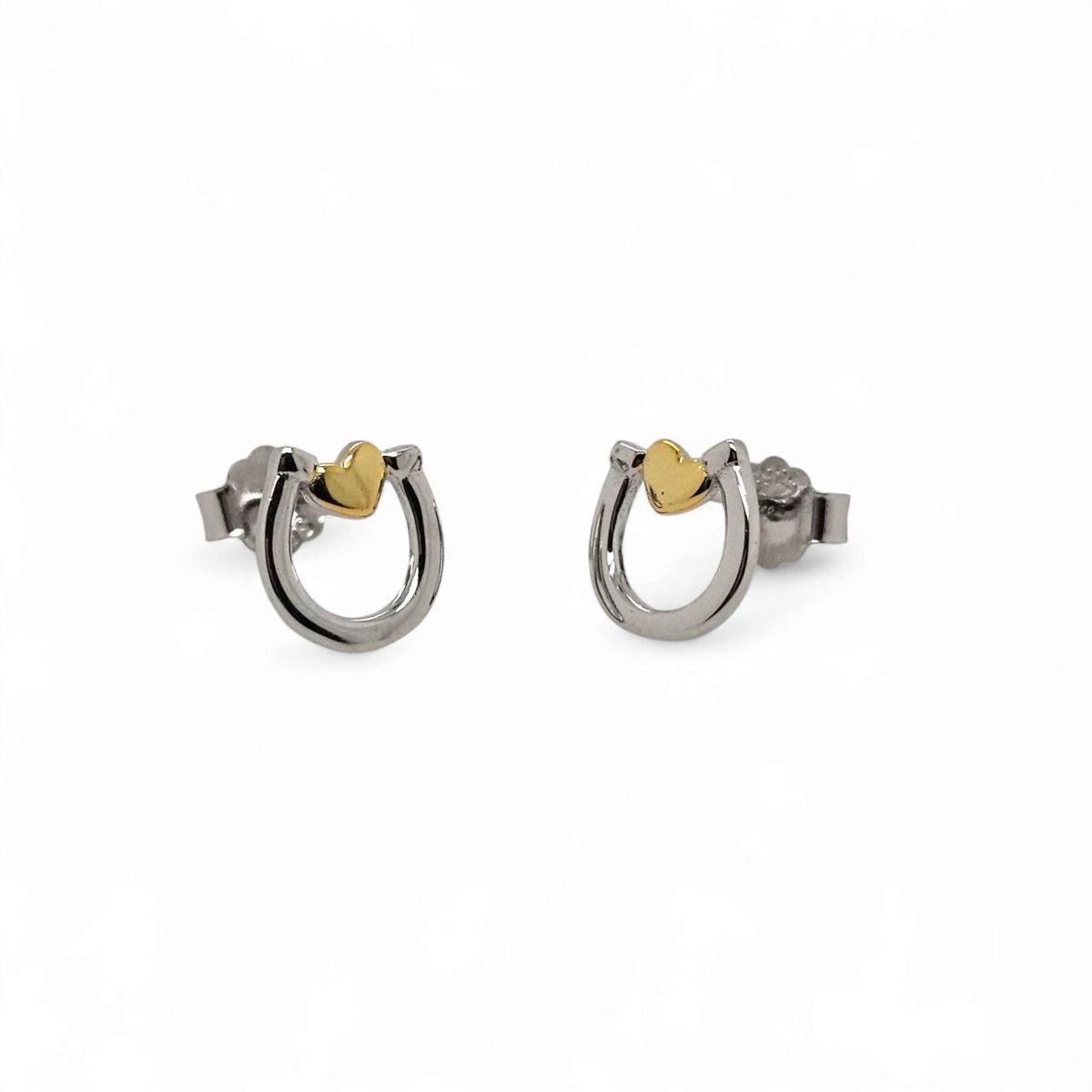 Mountain Creek Jewellery Sterling Silver and Yellow Gold Plated Small Shoe Studs