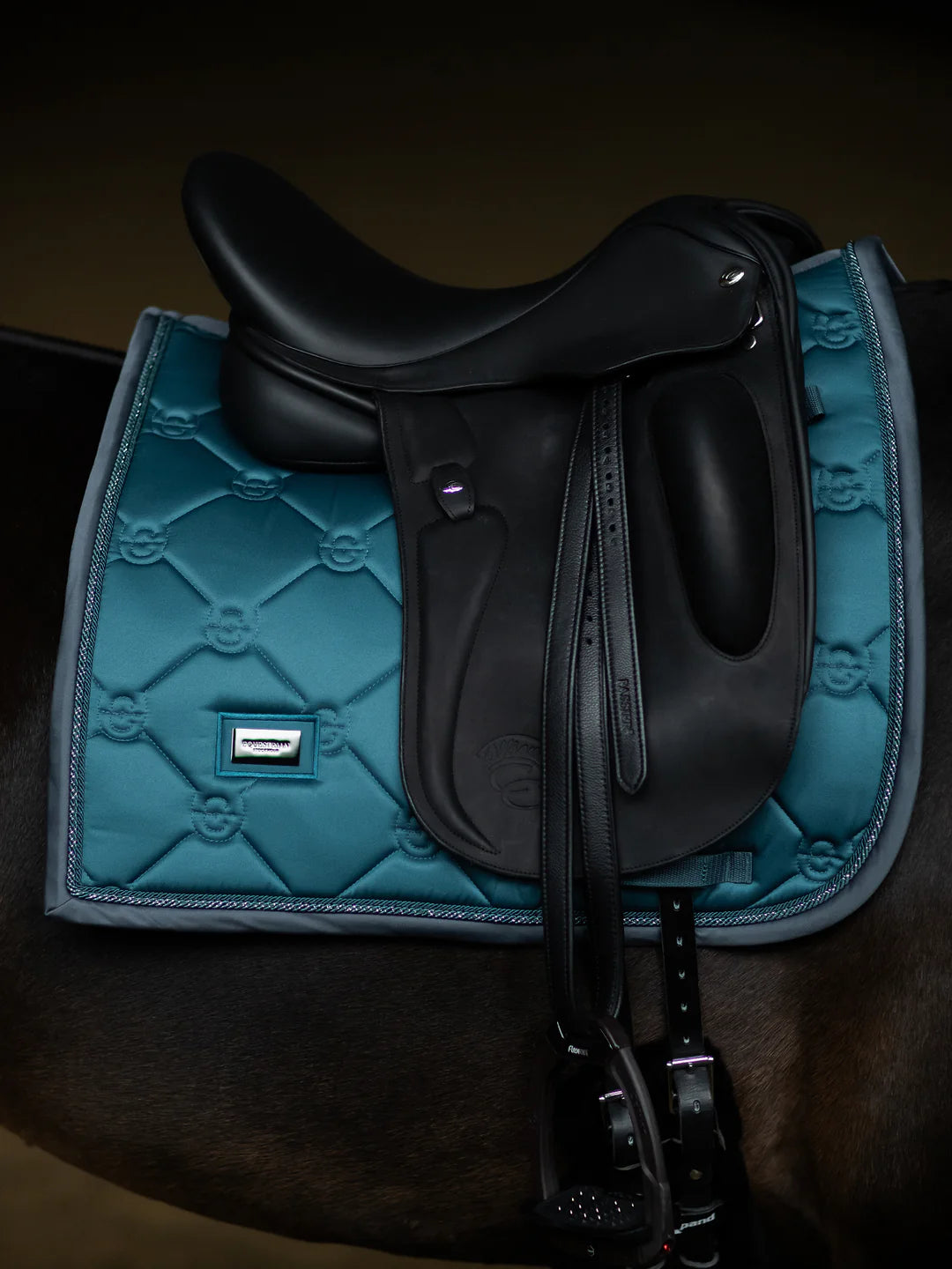 Equestrian Stockholm Dressage Saddle Pad Teal Blue