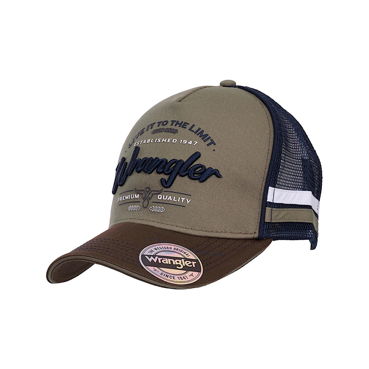 Wrangler Mens Joel High Profile Trucker Cap Tan/Dark Tan OSFM