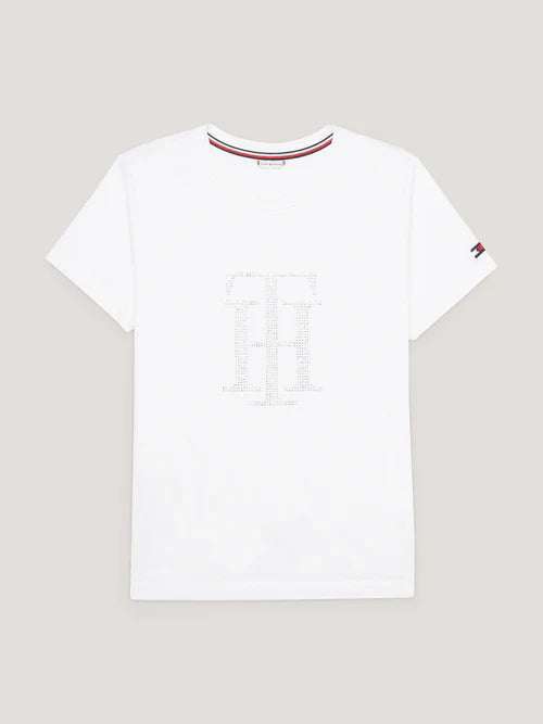 Tommy Hilfiger Manhattan Short Sleeve Rhinestone T-Shirt Optic White