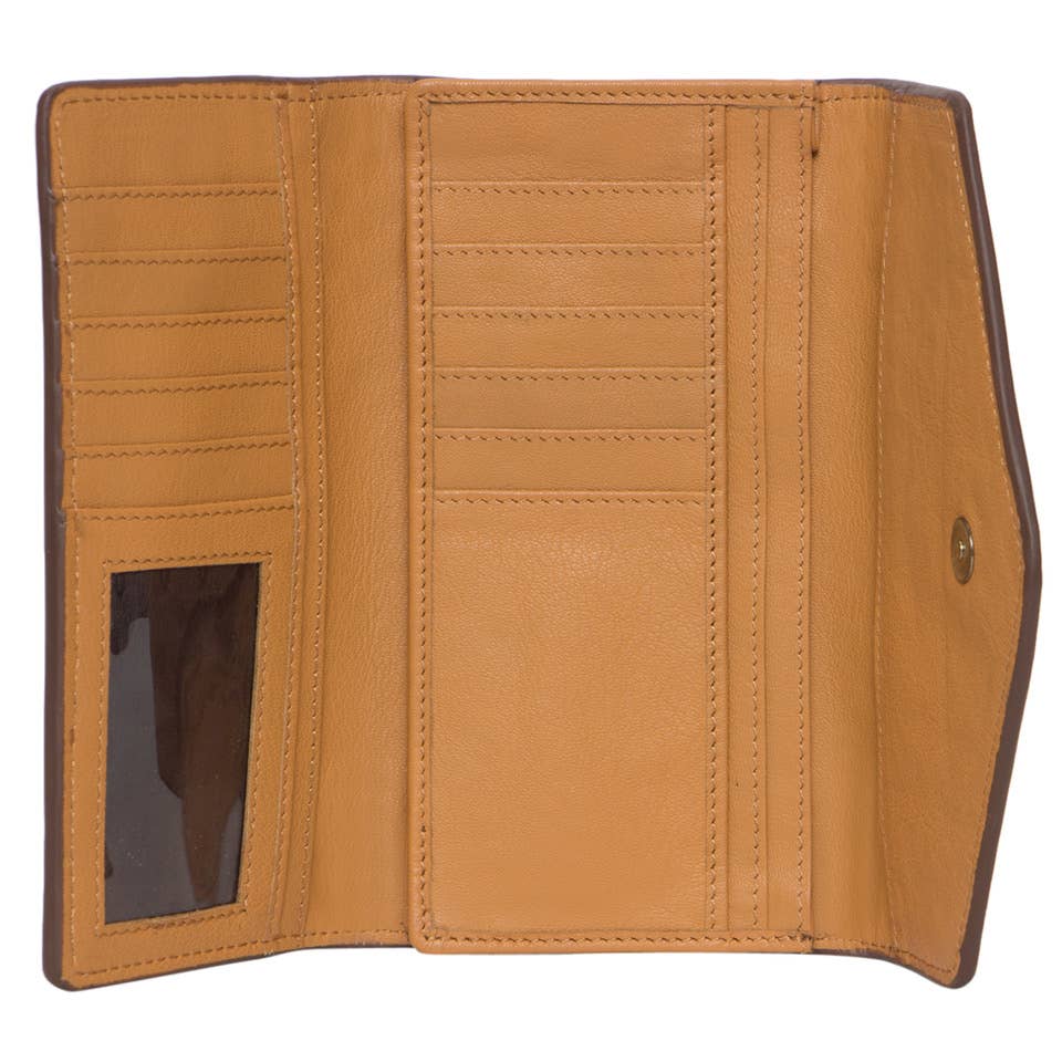 The Design Edge Cuba Tooling Leather Trifold Cowhide Wallet AW26
