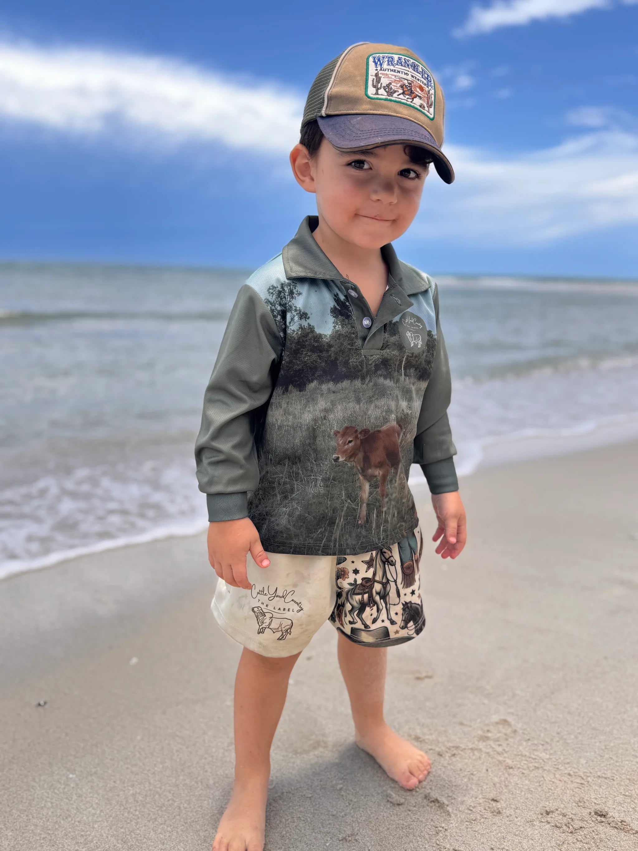 Cattle Yard Country Bambi Cow Fishing Shirt Kids