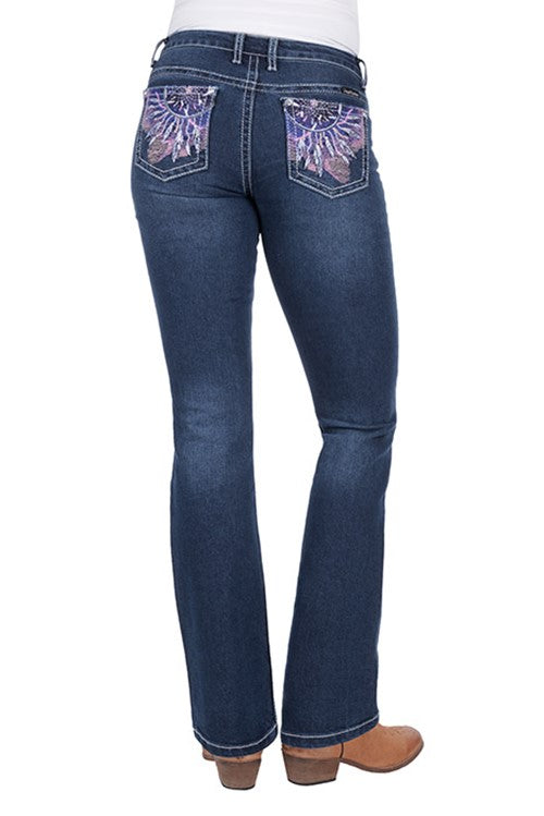 Pure Western Women's Willa Boot Cut Jean 32" Leg Evening Sky 6