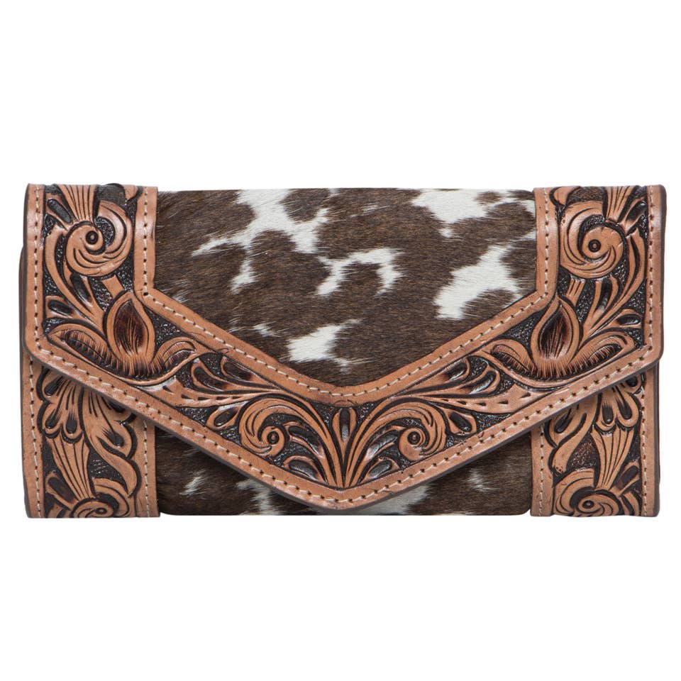 The Design Edge Cuba Tooling Leather Trifold Cowhide Wallet AW26