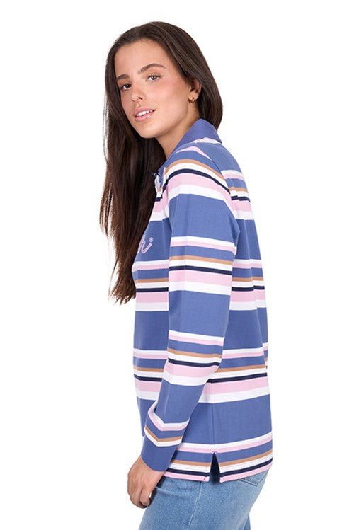 Wrangler Women's Easton Rugby Blue/Pink